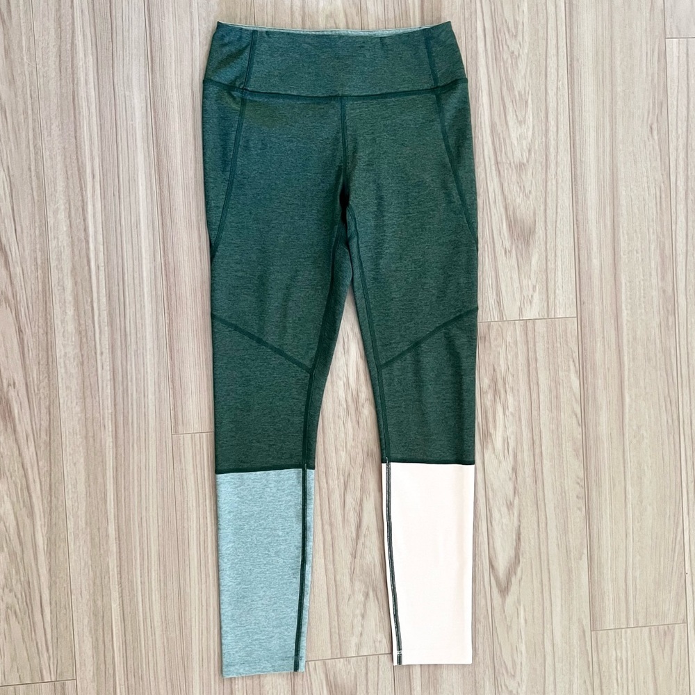Outdoor Voices Colorblock 7/8 Dipped Warmup Legging Hunter Green Blue Pink $85 S - Picture 7 of 12